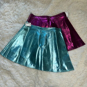 NWT FUSCHIA Tcec / Simons Vegan Leather Skirt